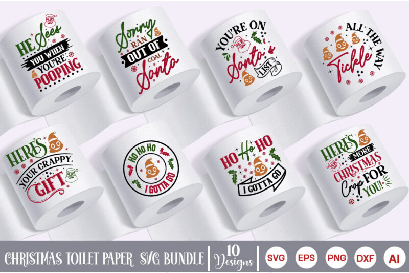 Christmas Toilet Paper SVG Bundle, Christmas Toilet Paper SVG Design, Christmas Gag gift svg, Toilet Paper roll svg, funny Toilet Paper sign