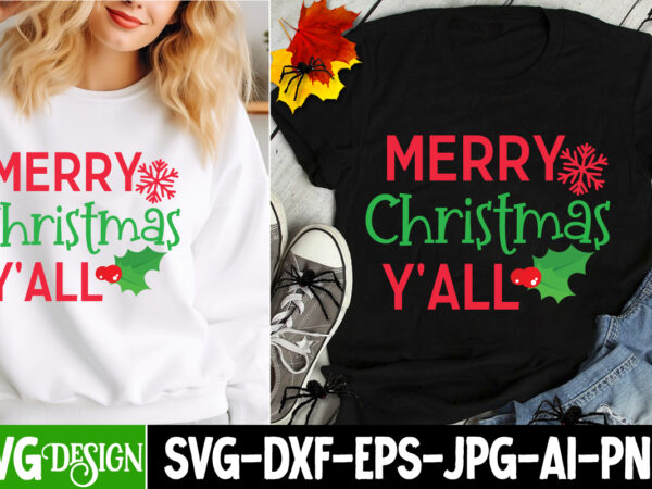 Merry christmas y’all t-shirt design, merry christmas y’all svg design, christmas t-shirt design, christmas t-shirt design bundle, christmas