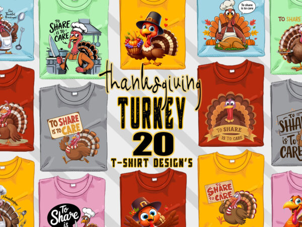 Thanksgiving day t-shirt design bundle of 20 png & jpeg designs – download instantly retro vintage t-shirt design illustration t-shirt