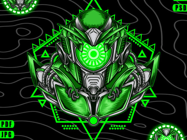 Green robot tshirt design