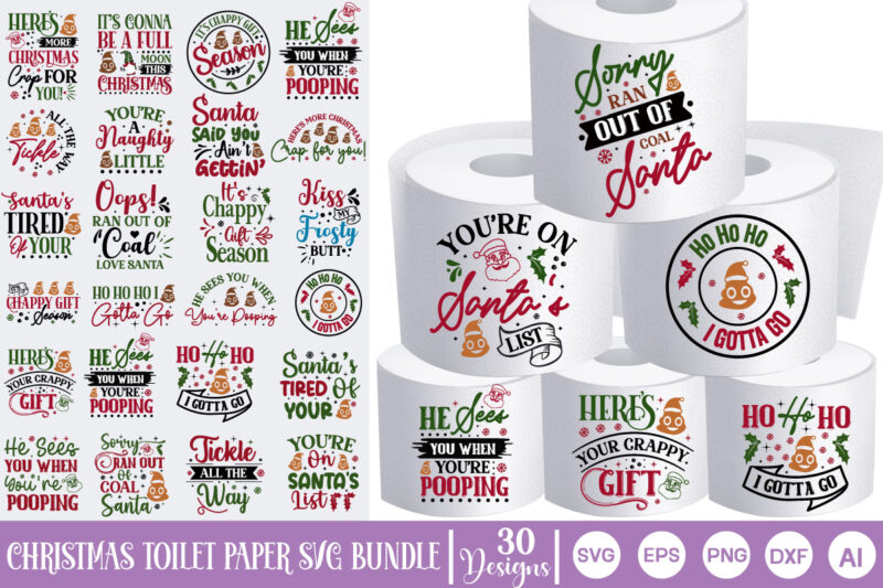 Mega Christmas Toilet Paper Bundle, Christmas Toilet Paper Mega Bundle, Christmas Toilet Paper Gig Bundle, Christmas Toilet Paper 30 Design,