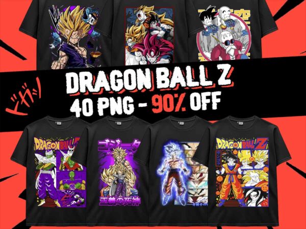 Dragon ball z 40 png goku vegeta frieza bundle design anime japanese style pod tshirt poster