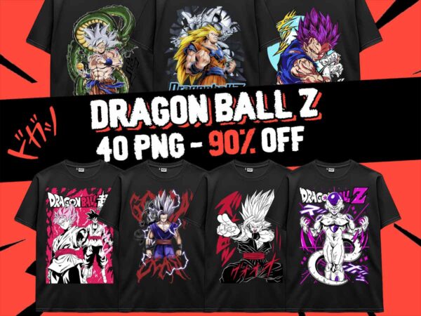 40 png dragon ball z goku vegeta frieza bundle design anime japanese style pod tshirt poster