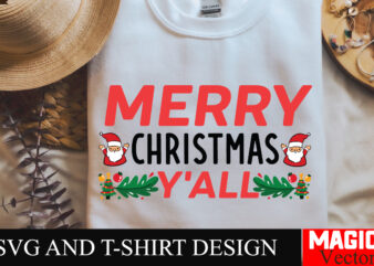 Merry Christmas Y’all SVG Cut File,Winter svg, Santa SVG, Holiday, Merry Christmas, Christmas Bundle, Funny Christmas Shirt, Cut File Cricut t shirt designs for sale