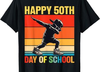 50 Days Of School Dabbing Boy Happy 50th Day Of School T-Shirt