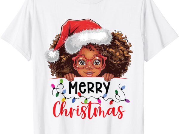 African american merry christmas african black women girls t-shirt