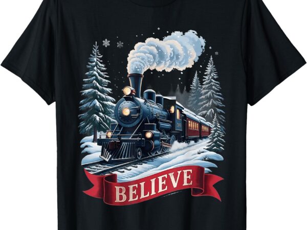 All aboard polar express christmas north pole xmas santa tee t-shirt