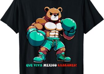 Alvarez Mexicano Boxing Bear Mexican Pride Patriotic Retro T-Shirt