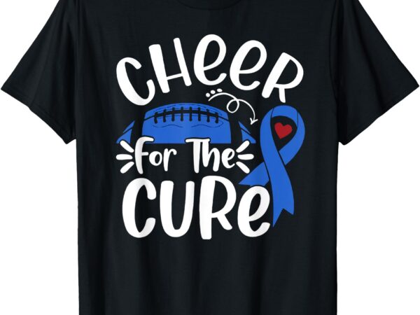 American football diabetes awareness blue cheer for the cure t-shirt