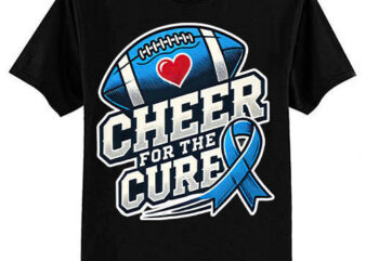 American Football Diabetes Awareness Blue Cheer For The Cure T-Shirt ltsp