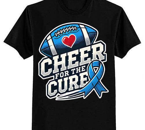 American football diabetes awareness blue cheer for the cure t-shirt ltsp