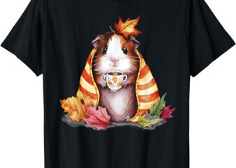 Autumn Guinea Pig In A Blanket Fall Coffee Cup Fall Vibes T-Shirt