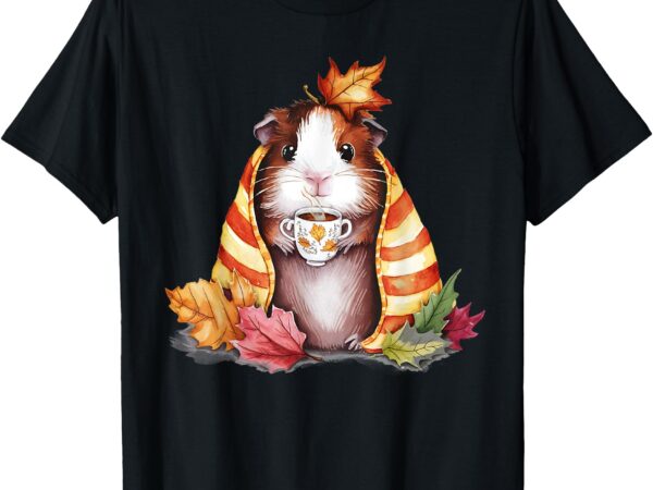 Autumn guinea pig in a blanket fall coffee cup fall vibes t-shirt