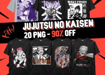 Jujutsu No Kaisen Anime 20 PNG Design Gojo Sukuna Japanese Style Print TShirt Poster Manga Digital