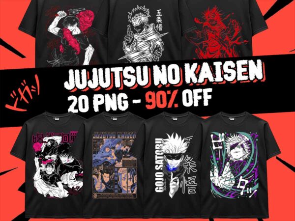 Jujutsu no kaisen bundle anime 20 png design gojo sukuna japanese style print tshirt poster manga digital