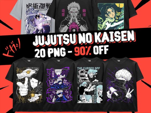 Jujutsu no kaisen anime 20 png design gojo sukuna japanese style print tshirt poster manga digital