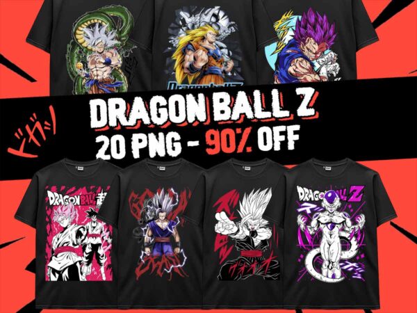 Dragon ball z goku vegeta frieza bundle design 20 png anime japanese style pod tshirt poster