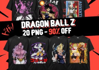 Dragon Ball Z Goku Vegeta Frieza Bundle Design 20 PNG Anime Japanese Style POD TShirt Poster