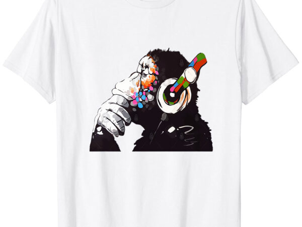 Banksy dj monkey thinker t-shirt