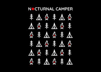 Nocturnal Camper 1 T shirt vector artwork