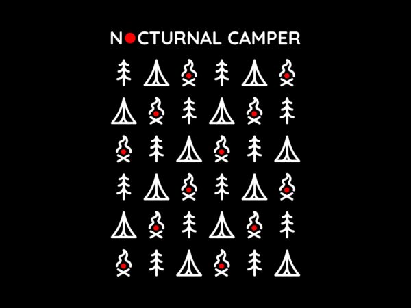 Nocturnal camper 1 T shirt vector artwork