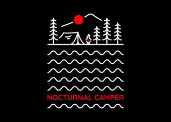 Nocturnal Camper 2 T shirt vector artwork