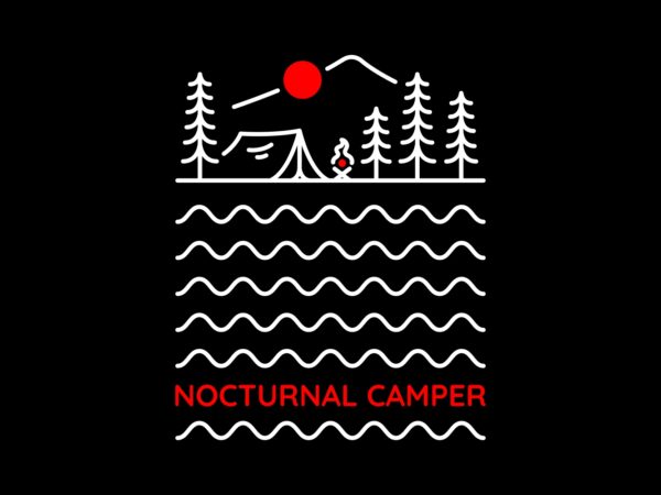 Nocturnal camper 2 T shirt vector artwork