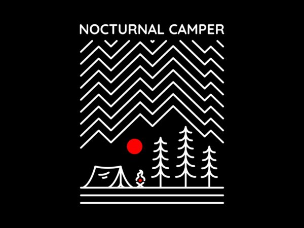 Nocturnal camper 3 T shirt vector artwork