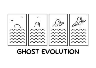 Ghost Evolution t shirt design template