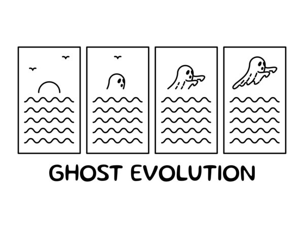 Ghost evolution t shirt design template