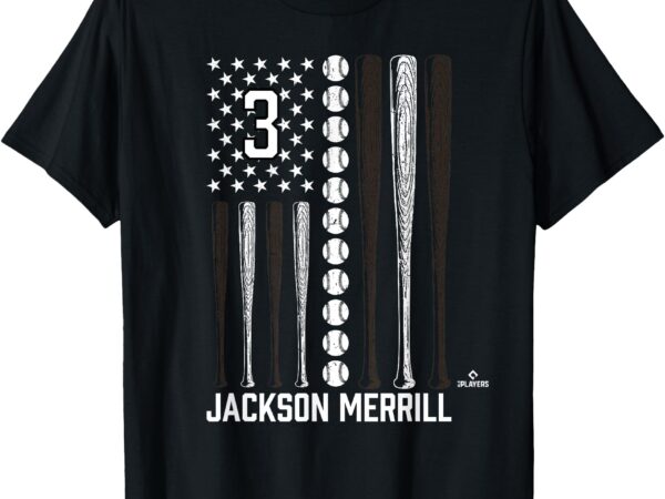 Baseball american flag jackson merrill san diego baseball t-shirt