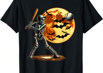 Baseball Skeleton Halloween T-Shirt