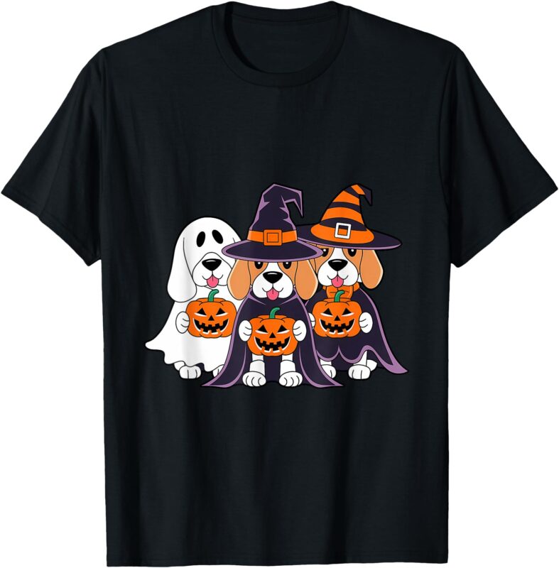 Beagle Ghost Pumpkin Halloween Design for Dog Lovers T-Shirt