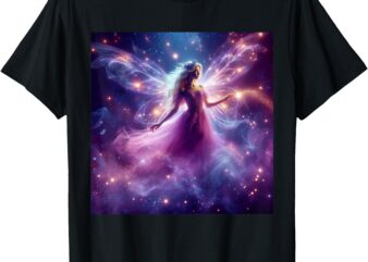 Beautiful Enchanted Fairy Sparkling With Magical Purple Mist T-Shirt