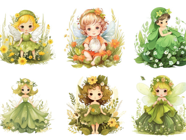 Beautiful baby field fairy in dress t shirt template