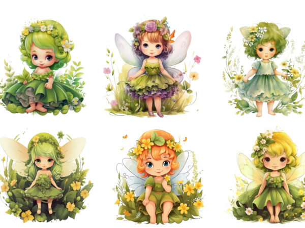 Beautiful baby field fairy in dress t shirt template