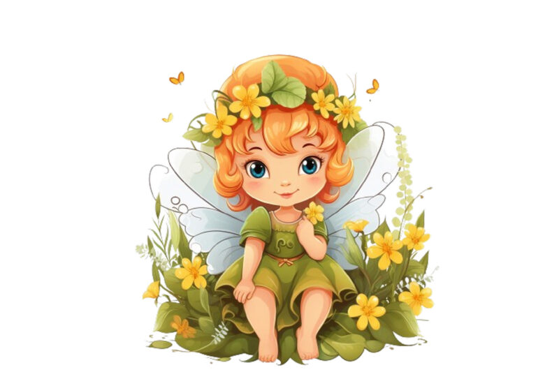 Beautiful baby Field fairy in dress