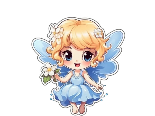 Beautiful baby fairy cartoon character sticke t shirt template