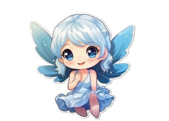 Beautiful baby fairy cartoon character sticke