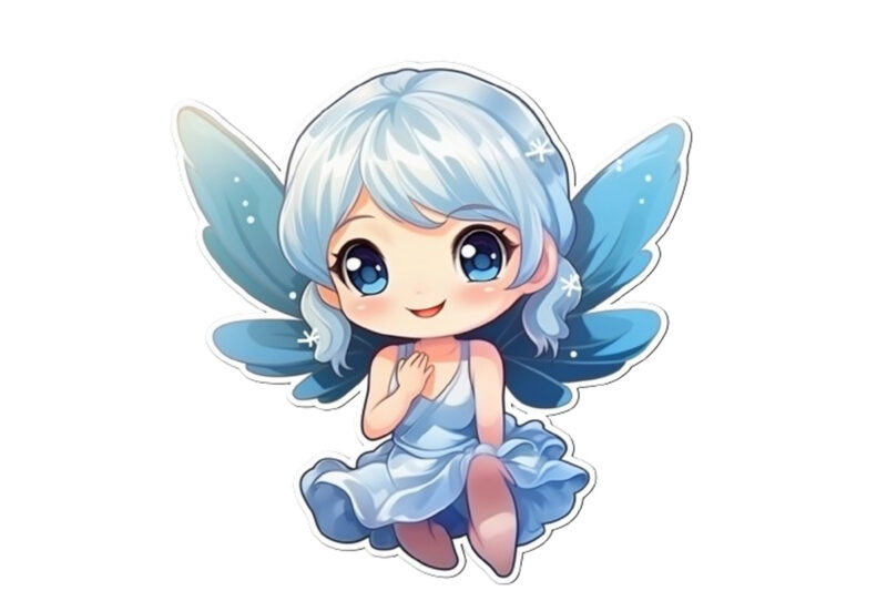 Beautiful baby fairy cartoon character sticke