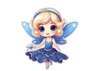 Beautiful baby fairy cartoon character sticke