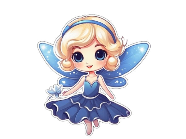 Beautiful baby fairy cartoon character sticke t shirt template