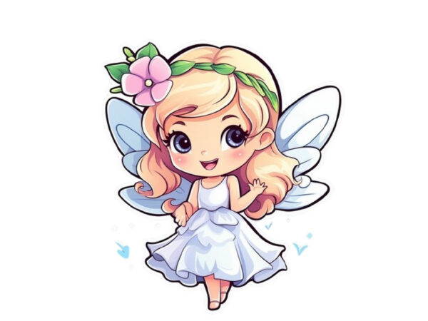 Beautiful baby fairy cartoon character sticke t shirt template