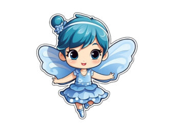 Beautiful baby fairy cartoon character sticke