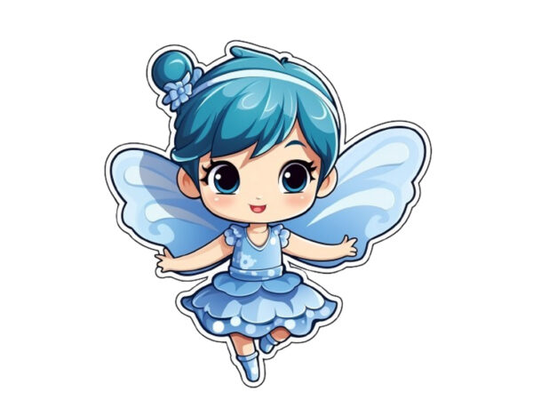 Beautiful baby fairy cartoon character sticke t shirt template