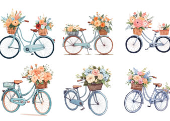 Beautiful cute cycle with flower basket