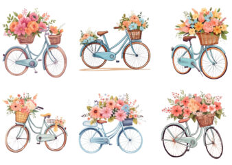 Beautiful cute cycle with flower basket