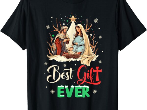 Best ever christmas cool jesus nativity scene christian t-shirt