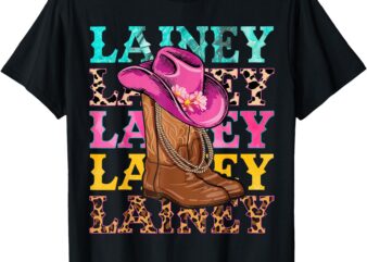 Western Cowgirl Lainey First Name Personalized Birthday T-Shirt