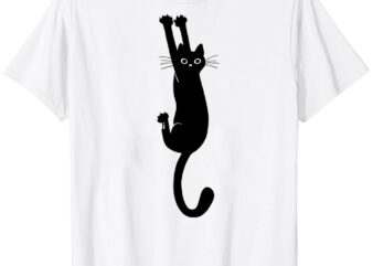 Black Cat Holding On Classic T-Shirt